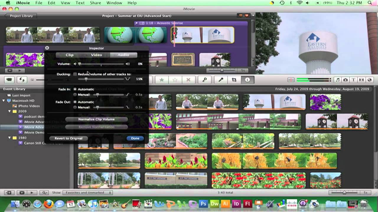 iMovie 09 Adjusting Audio Levels (27) YouTube