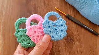 Mini Square Bag Crochet Keychain making