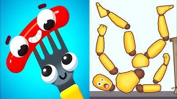 Ragdoll Break vs Fork N Sausage - Walkthrough Funny Gameplay Android , iOS