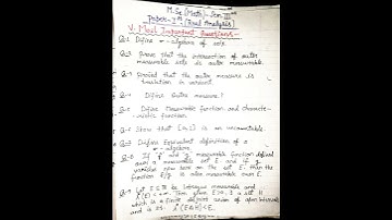 M.Sc.(Math), Sem.-3rd Paper-Measure and Integration ,#V.Most Important#MGKVP.