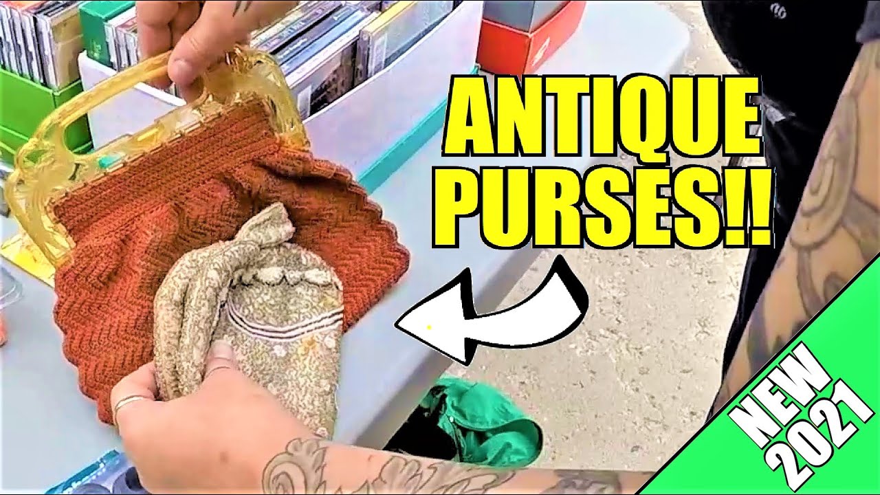 Ep343: ANTIQUE FASHION FIND!! 🤯 - ANTIQUE PURSES - HANDMADE - GLASS BEADED - LUCITE HANDLE