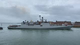 Indian warship INS Tabar arrives in Portsmouth