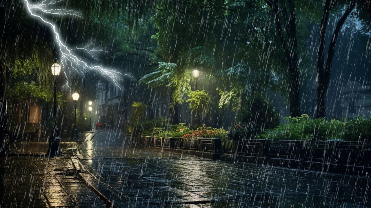 Sonido de Lluvia y Truenos en Parque - Luvia Relajante para Dormir ...
