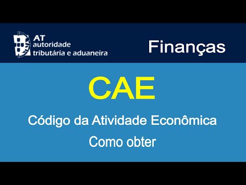 CAE - Código da Atividade Econômica | Como obter | Portal das Finanças