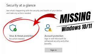 virus and threat protection not found or missing in windows 11 (easy fix)