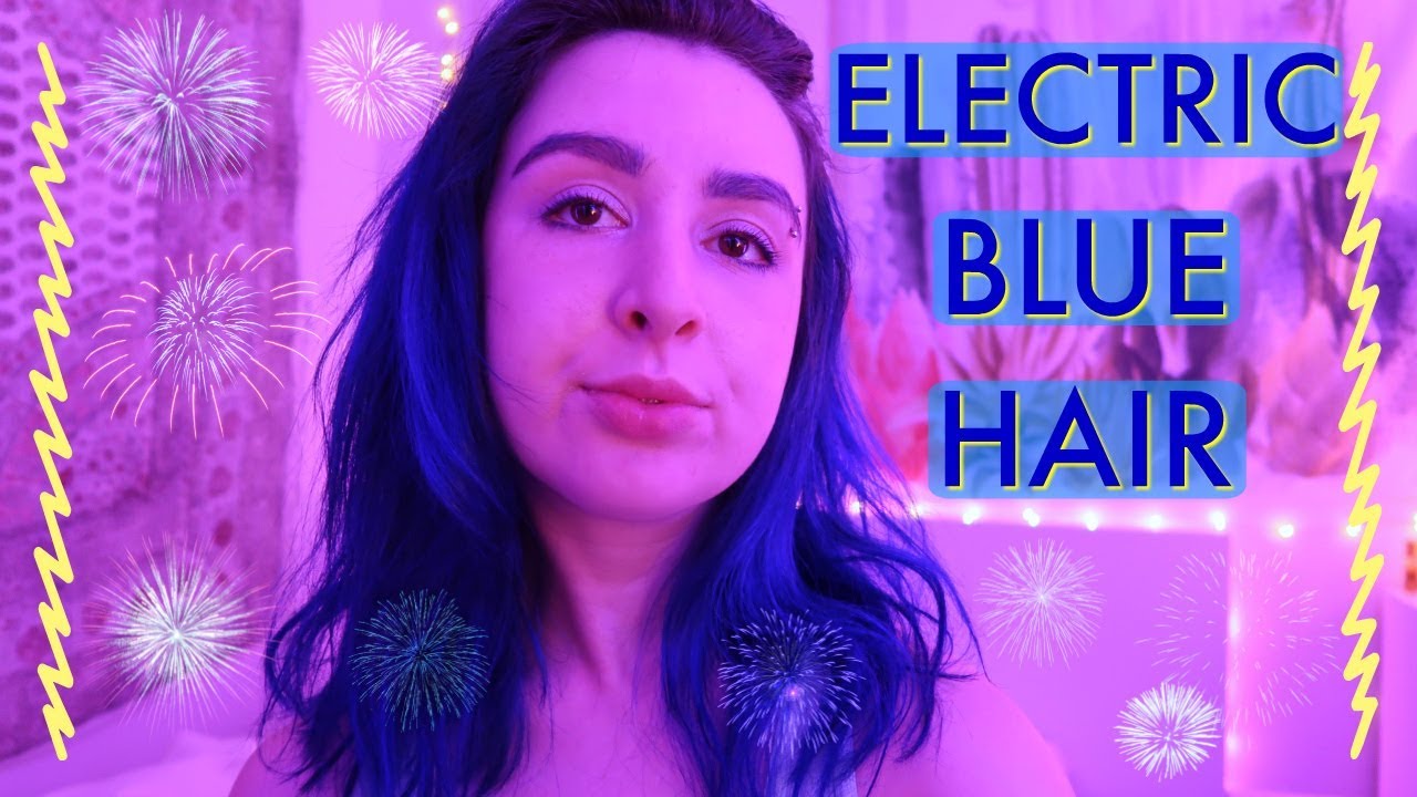hot girl with electric blue hair