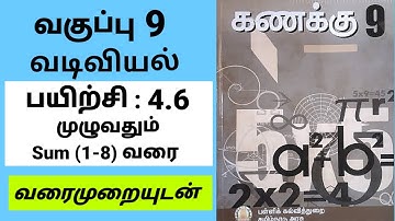 9th maths | ஒன்பதாம் வகுப்பு கணிதம் | பயிற்சி 4.6 முழுவதும் |வடிவியல்| Tamil medium