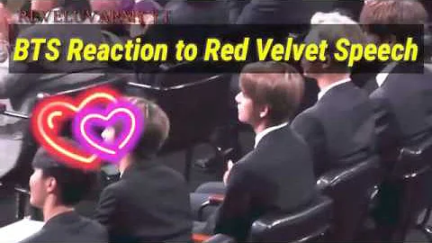 BTS reaction to Red Velvet Speech at Korean Popular Culture & Arts Awards 2018