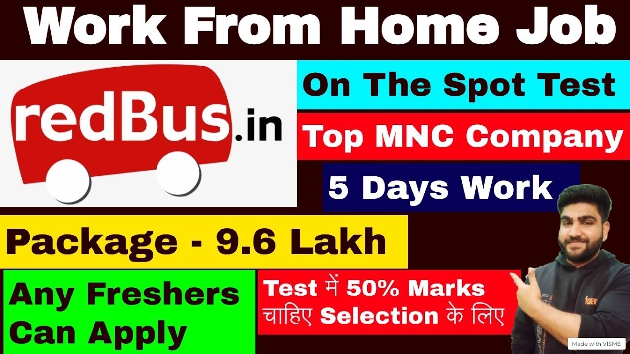 Redbus Hiring Freshers On Spot Test Work From Home Jobs Online Job Unacademy Relevel