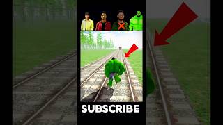 😱Can Hulk Stop the GTA v unstoppable train 🚂🔥 Indian bike driving 3d #shorts #gaming #challenge