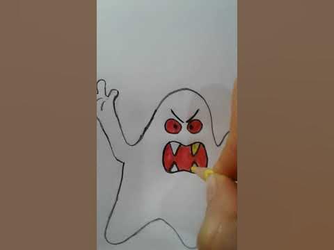 kolay hayalet çizimi😱😱😱 (easy ghost drawing) #shorts #drawing #çizim # ...