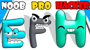NOOB vs PRO vs HACKER - Alphabet Run ABC Letter Go Part 3
