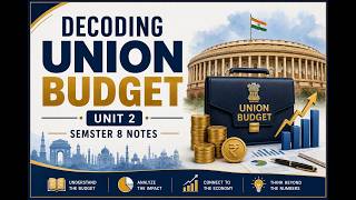 DECODING UNION BUDGET | UNIT 2 | B.COM | SEMESTER 8 | 4TH YEAR | DELHI UNIVERSITY Net Worth