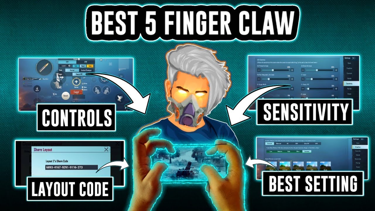 BEST 5 FINGERS CLAW FOR BGMI MOBILE | Five FINGERS CLAW WITH Gyroscope ...