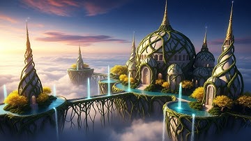 Explore Sacred Cloud Kingdoms: Multi-Level Vine Palaces | 4K Meditation Voyage