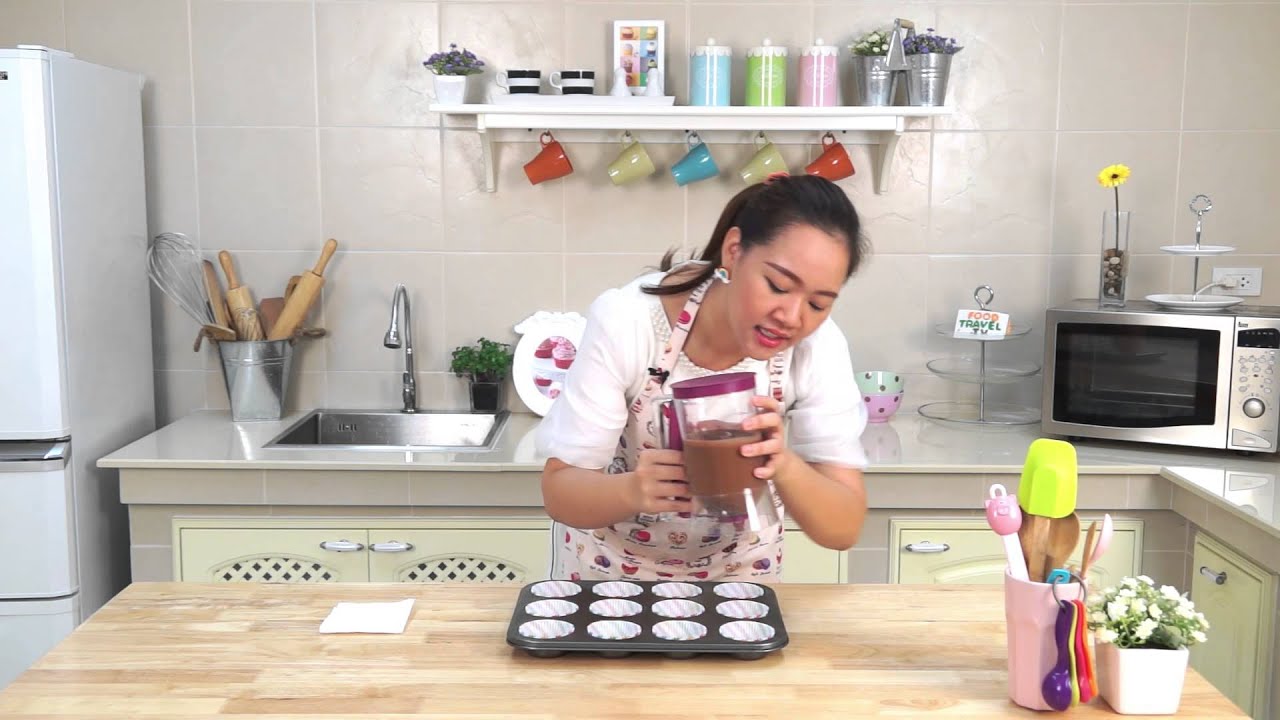 คัพเค้กช็อกโกแลตเจ | อาหารเจ | คัพเค้กเจ | Vegetarian Chocolate Cupcake