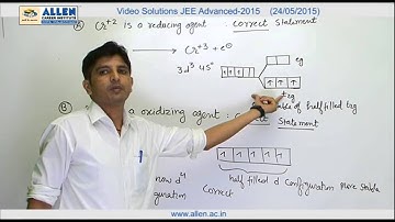 IIT-JEE Advanced 2015 Video Solution by ALLEN – Chemistry (Paper-1) Q. No. 33 (Paper Code-6)
