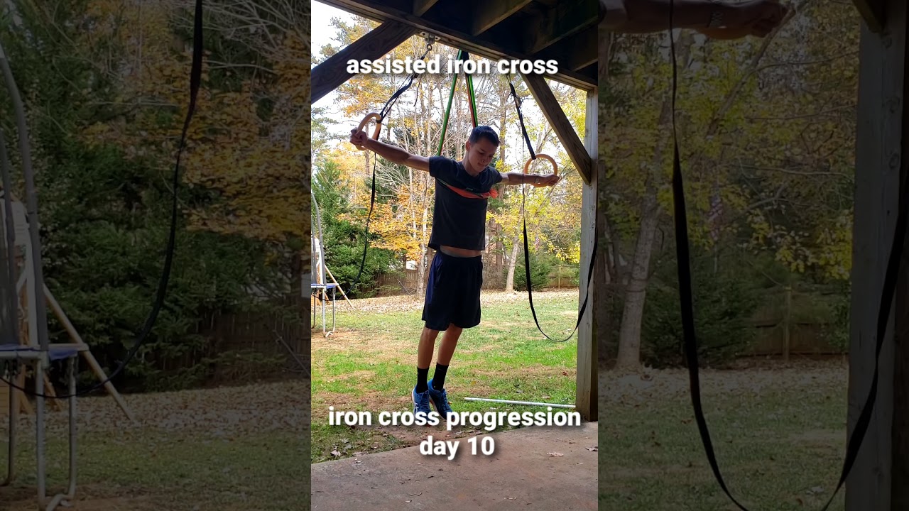 Iron cross progression day 10 assisted iron cross YouTube