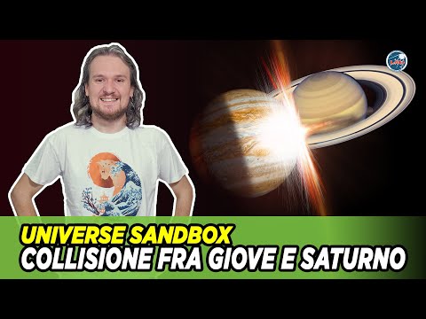 Collisione fra Giove e Saturno (+ lune) in Universe Sandbox