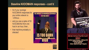 Shmoocon Firesides 2014 Another Log to Analyze Utilizing DNS to Discover Malware in Your Network Nat