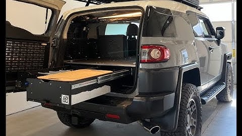 Air Down Gear Up FJ Cruiser sleeping platform and drawers