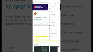 Mobile cookie editor extension add