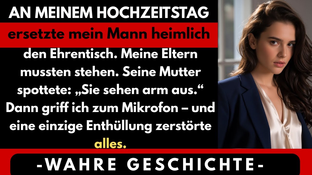 „Sie sehen zu arm aus, um vorne zu sitzen“, hörte ich meine Schwiegermutter zu meinem Bräutigam sagen, während meine Eltern, die 45.000 Dollar für unsere Hochzeit bezahlt hatten, neben der Küche...