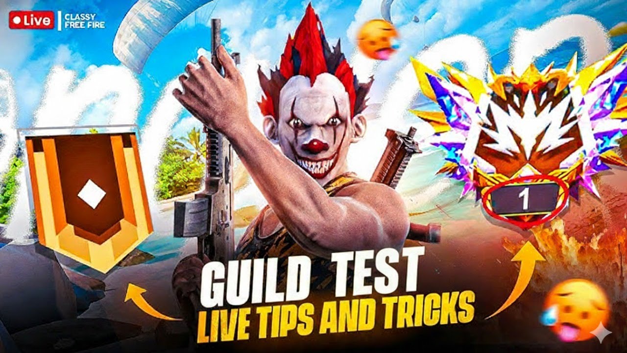 CS RANK PUSH  Free Fire Live 🔴  FREE FIRE GUILD TEST | PC CUSTOM 1 vs 4