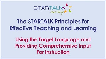 Using the Target Language and Providing Comprehensible Input for Instruction