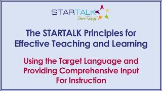 Using the Target Language and Providing Comprehensible Input for Instruction