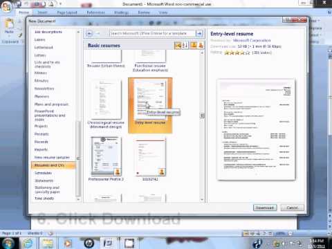 Microsoft word 2007 resume template video