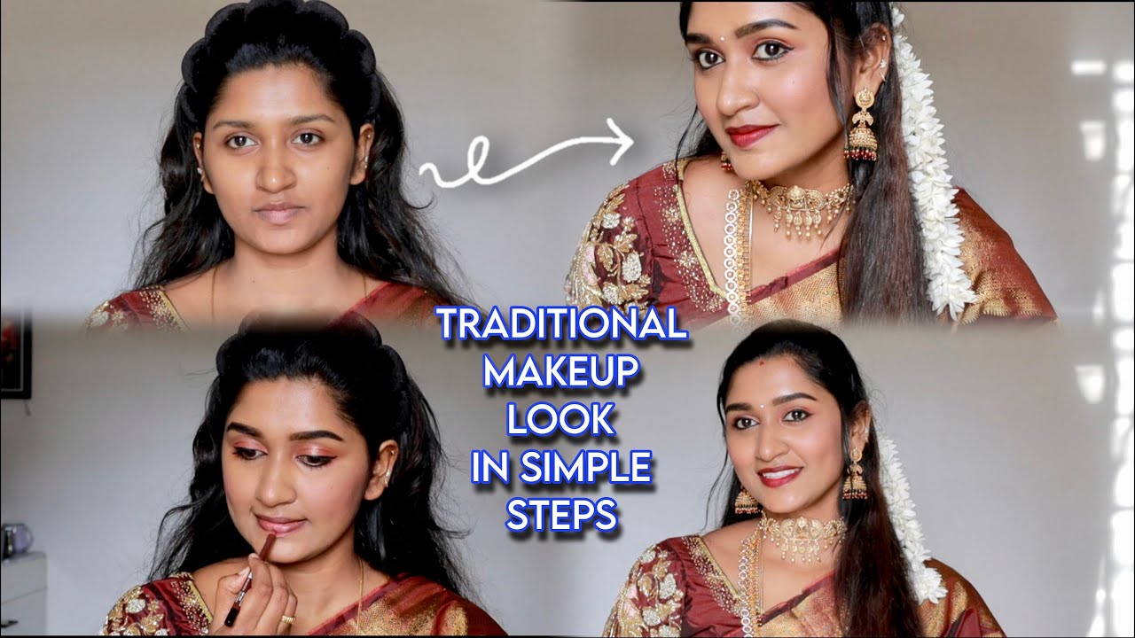 Traditional Makeup look💄 with Basic products | Easyuh neengalum ippadi makeup podalam ✅