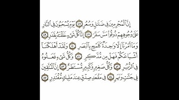 سورة القمر 8 القسم الثامن تكرار كيفي من .. إن المجرمين في ضلال وسعر .. إلى .. عند مليك مقتدر