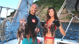 If you can't BEAT 'EM, EAT 'EM! Venomous Lionfish | 130 | Beau and Brandy Sailing