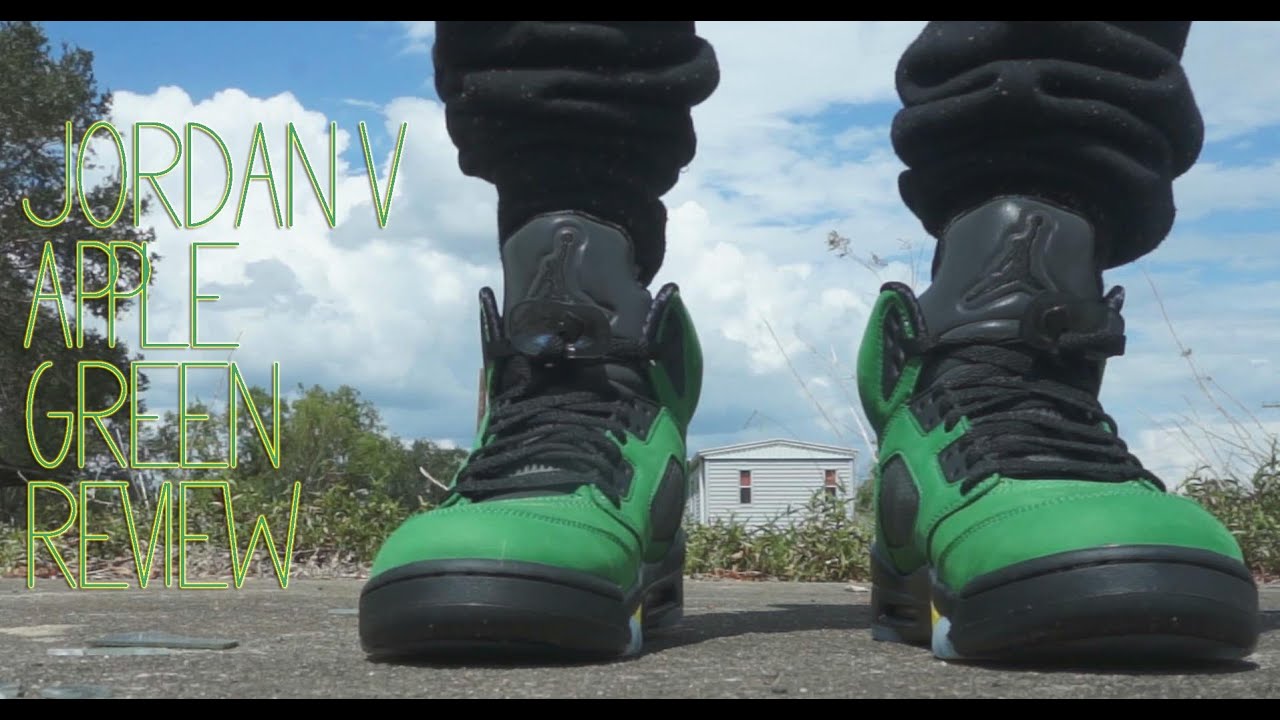 apple green jordan 5 outfit