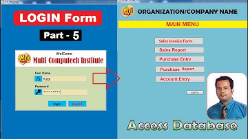 Purchase Sale Database in Access -User Login Form Part 5