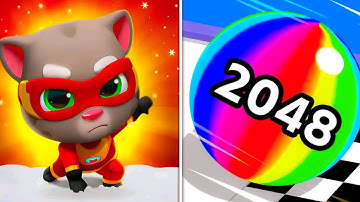 Talking Tom Hero Dash Angela VS Ball Run 2048 |  Wie is de beste ?  |  VS-gameplay