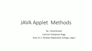 CS-309: Applet methods