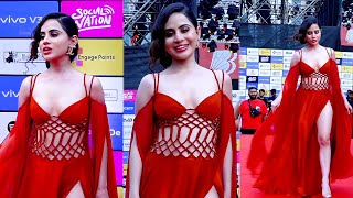 Urfi Javed Glamorous Look In Red Dress at Social Nation 2024