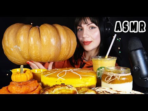 HER ŞEY TURUNCU BALKABAĞI PARTİ (Frappuccino, Kutab, Kabak Tatlısı, Pasta) | Asmr Türkçe Mukbang