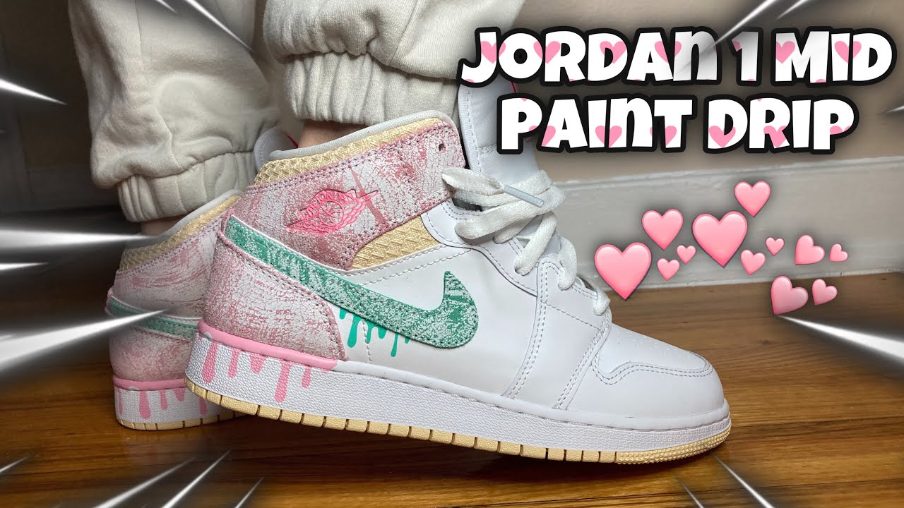 NIKE AIR JORDAN 1 MID GS “PAINT DRIP“