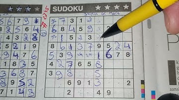 (#2745) Wednesday. Four Stars Sudoku puzzle. Bonus Extra edition. 05-05-2021 Extra part 2 of 4