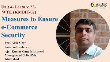 Unit  4- Lecture 22- Measures to Ensure e-Commerce Security