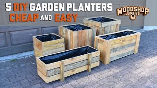 5 DIY Garden Planters - Cheap, Easy, Fast by Woodshop Junkies 574,243 views 1 year ago 13 minutes, 27 seconds