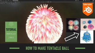 Blender Tutorial: HOW TO MAKE TENTACLE BALL with hair particle Blender 2.93.5