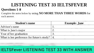 Ielts fever listening test 33 | Student's name screenshot 2