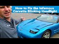 How to Fix Broken Corvette Headlight * DIY FREE FIX *