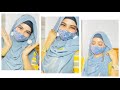 Full coverage hijab style with earings||16second hijab style||easy hijab eith earings