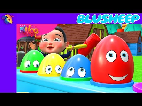 Surprise Eggs Kids Song | Colorful Eggs | BluSheep Nursery Rhymes & Kids Songs