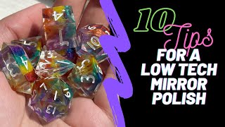 Sanding, inking, and polishing resin dice - 10 Tips for a low-tech mirror polish on handmade dice